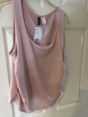 NWT H & M Ruched Pink Tank Top Size Large